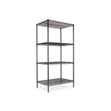 Nsf Certified Industrial 4-shelf Wire Shelving Kit, 36w X 24d X 72h, Black