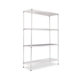 Nsf Certified Industrial 4-shelf Wire Shelving Kit, 48w X 18d X 72h, Silver