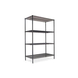 Nsf Certified Industrial 4-shelf Wire Shelving Kit, 48w X 24d X 72h, Black