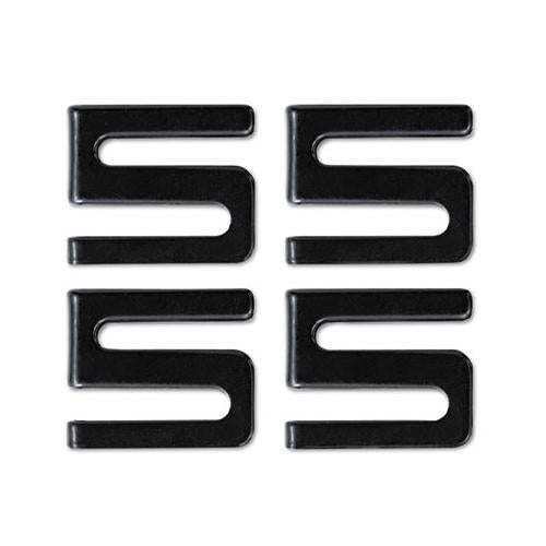 Wire Shelving S Hooks, Metal, Black, 4 Hooks-pack