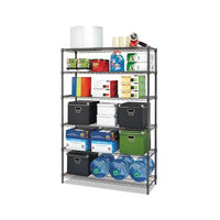 Nsf Certified 6-shelf Wire Shelving Kit, 48w X 18d X 72h, Black Anthracite