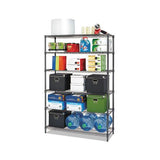 Nsf Certified 6-shelf Wire Shelving Kit, 48w X 18d X 72h, Black Anthracite