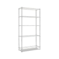 Residential Wire Shelving, Five-shelf, 36w X 14d X 72h, Silver