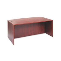 Alera Valencia Bow Desk Shell, 71w X 35.5d To 41.38d X 29.63h, Medium Cherry