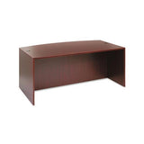 Alera Valencia Bow Front Desk Shell, 71w X 35.5d To 41.38d X 29.63h Mahogany