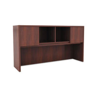 Alera Valencia Series Hutch With Doors, 58.88w X 15d X 35.38h, Medium Cherry