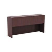 Alera Valencia Series Hutch With Doors, 64.75w X 15d X 35.38h, Mahogany