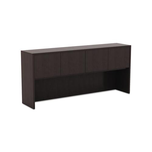 Alera Valencia Series Hutch With Doors, 70.63w X 15d X 35.38h, Espresso