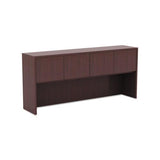 Alera Valencia Series Hutch With Doors, 70.63w X 15d X 35.38h, Mahogany