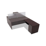 Alera Valencia Series Reversible Return-bridge Shell, 47 1-4w X 23 5-8d X 29 1-2h, Mahogany