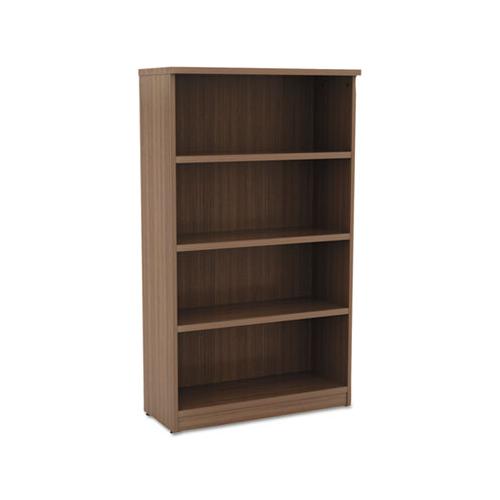 Alera Valencia Series Bookcase, Four-shelf, 31 3-4w X 14d X 54 7-8h, Modern Walnut