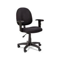 Alera Essentia Series Swivel Task Chair With Adjustable Arms, Supports Up To 275 Lbs, Black Seat-black Back, Black Base