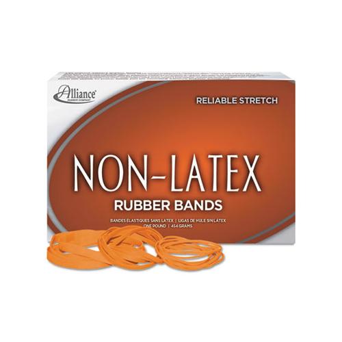 Non-latex Rubber Bands, Size 54 (assorted), 0.04" Gauge, Orange, 1 Lb Box
