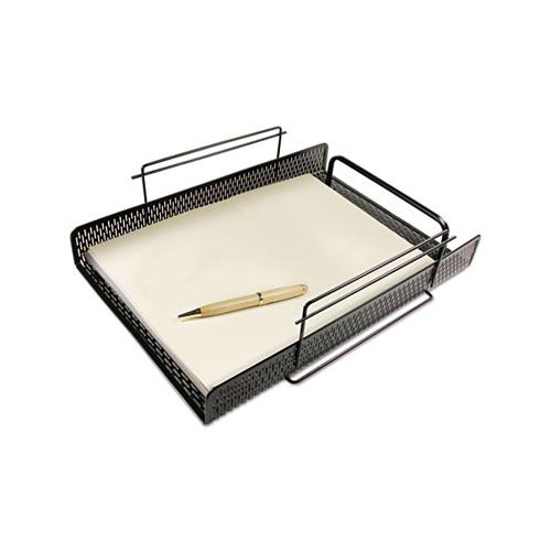 Urban Collection Punched Metal Letter Tray, 1 Section, Letter Size Files, 10" X 13.75" X 3.5", Black