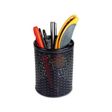 Urban Collection Punched Metal Pencil Cup, 3 1-2 X 4 1-2, Black