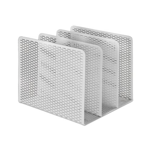Urban Collection Punched Metal File Sorter, 3 Sections, Letter Size Files, 8" X 8" X 7.25", White
