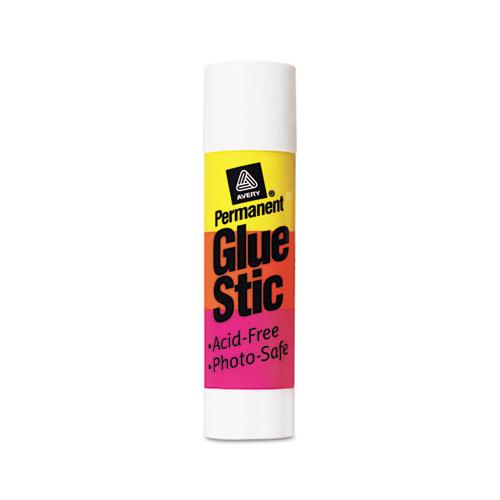 Permanent Glue Stic, 0.26 Oz, Applies White, Dries Clear