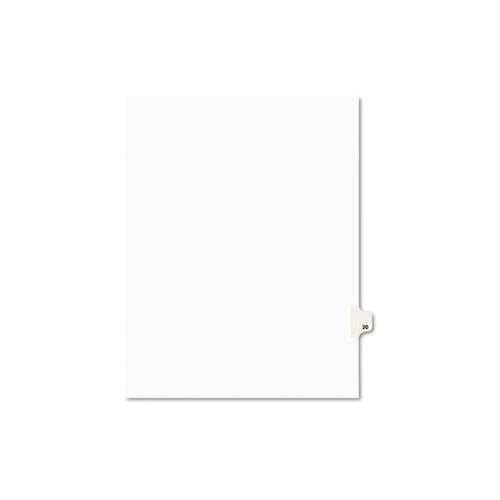 Preprinted Legal Exhibit Side Tab Index Dividers, Avery Style, 10-tab, 20, 11 X 8.5, White, 25-pack, (1020)