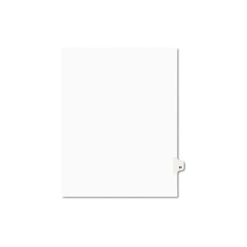 Preprinted Legal Exhibit Side Tab Index Dividers, Avery Style, 10-tab, 21, 11 X 8.5, White, 25-pack, (1021)