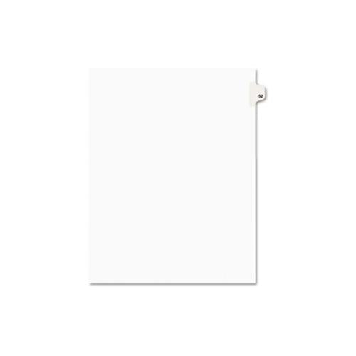 Preprinted Legal Exhibit Side Tab Index Dividers, Avery Style, 10-tab, 52, 11 X 8.5, White, 25-pack, (1052)