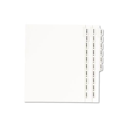 Preprinted Legal Exhibit Side Tab Index Dividers, Avery Style, 26-tab, Exhibit A - Exhibit Z, 11 X 8.5, White, 1 Set, (1370)