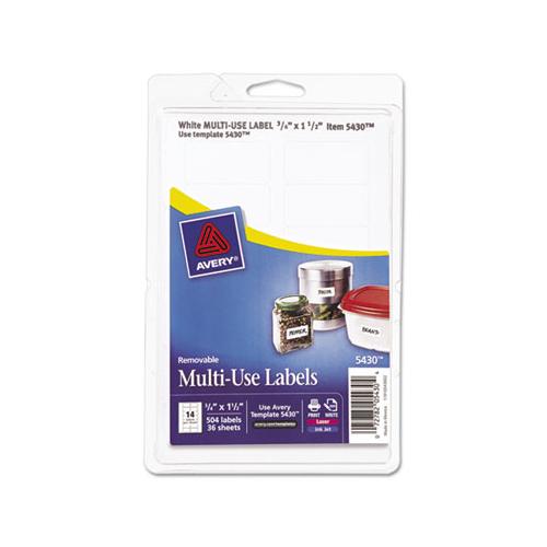 Removable Multi-use Labels, Inkjet-laser Printers, 0.75 X 1.5, White, 14-sheet, 36 Sheets-pack, (5430)