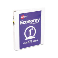 Economy View Binder With Round Rings , 3 Rings, 1" Capacity, 11 X 8.5, White, (5711)