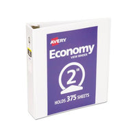 Economy View Binder With Round Rings , 3 Rings, 2" Capacity, 11 X 8.5, White, (5731)