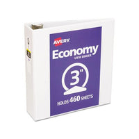 Economy View Binder With Round Rings , 3 Rings, 3" Capacity, 11 X 8.5, White, (5741)