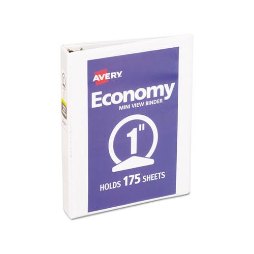 Economy View Binder With Round Rings , 3 Rings, 1" Capacity, 8.5 X 5.5, White, (5806)