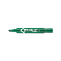 Marks A Lot Regular Desk-style Permanent Marker, Broad Chisel Tip, Green, Dozen, (7885)