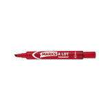 Marks A Lot Regular Desk-style Permanent Marker, Broad Chisel Tip, Red, Dozen, (7887)