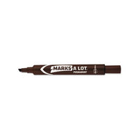 Marks A Lot Large Desk-style Permanent Marker, Broad Chisel Tip, Brown, Dozen, (8881)