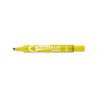 Marks A Lot Large Desk-style Permanent Marker, Broad Chisel Tip, Yellow, Dozen, (8882)
