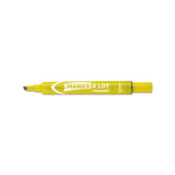 Marks A Lot Large Desk-style Permanent Marker, Broad Chisel Tip, Yellow, Dozen, (8882)