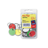 Key Tags With Split Ring, 1 1-4 Dia, Assorted Colors, 50-pack