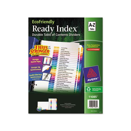 Customizable Table Of Contents Ready Index Dividers With Multicolor Tabs, 26-tab, A To Z, 11 X 8.5, White, 1 Set