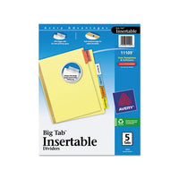 Insertable Big Tab Dividers, 5-tab, Letter