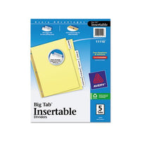 Insertable Big Tab Dividers, 5-tab, Letter