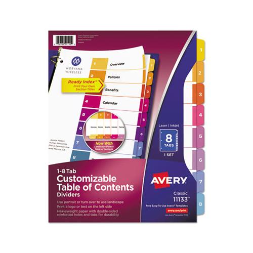 Customizable Toc Ready Index Multicolor Dividers, 8-tab, Letter