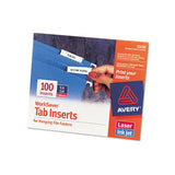 Tabs Inserts For Hanging File Folders, 1-5-cut Tabs, White, 2" Wide, 100-pack
