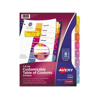 Customizable Toc Ready Index Multicolor Dividers, 8-tab, Letter, 6 Sets