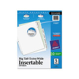 Insertable Big Tab Dividers, 5-tab, 11 1-8 X 9 1-4