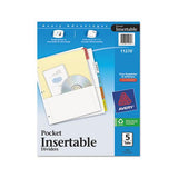 Insertable Dividers W-single Pockets, 5-tab, 11 1-4 X 9 1-8