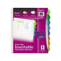 Insertable Style Edge Tab Plastic 1-pocket Dividers, 8-tab, 11.25 X 9.25, Translucent, 1 Set