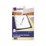 Preprinted Tab Dividers, 12-tab, 8.5 X 5 1-2