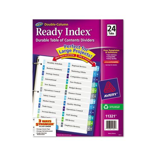 Customizable Toc Ready Index Double Column Multicolor Dividers, 24-tab, Letter