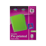 Durable Preprinted Plastic Tab Dividers, 12-tab, Jan. To Dec., 11 X 8.5, Assorted, 1 Set