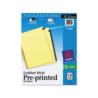 Preprinted Black Leather Tab Dividers W-gold Reinforced Edge, 31-tab, Ltr