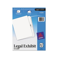 Preprinted Legal Exhibit Side Tab Index Dividers, Avery Style, 27-tab, A To Z, 11 X 8.5, White, 1 Set